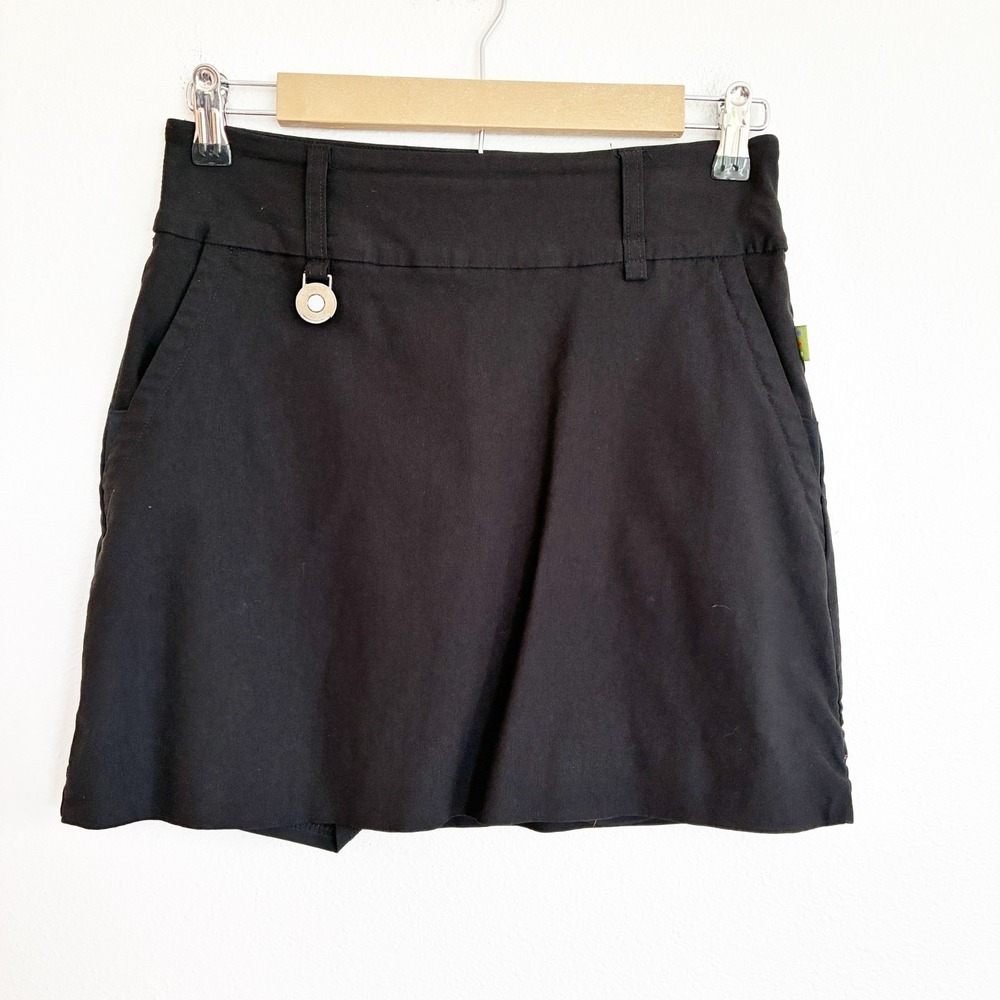 Swing Control Golf Skort Womens 0 Black Mini Skirt Pull On Active Outdoor Preppy
